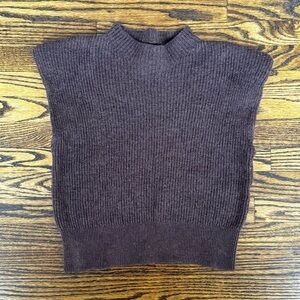 Aritzia Babaton Hazlitt Knit Sweater Vest Top in Dark Brown - Size L